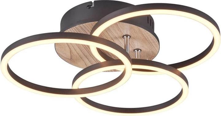 Actual product image Reality Circle LED ceiling light 27W dimmable wood reproduction CCT adjustable light colour night light