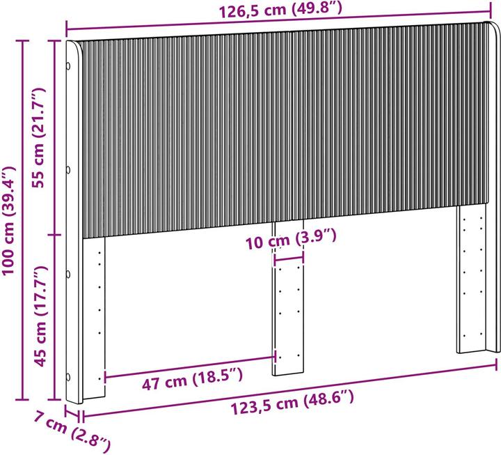 Actual product image vidaXL Modernes Kopfteil (7 x 7 x 100 cm)
