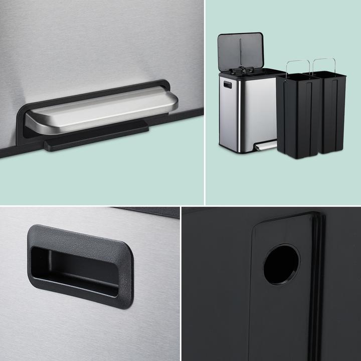 Produktbild Relaxdays Mülleimer mit 2 Fächern 2 x 15 Liter (30 l)