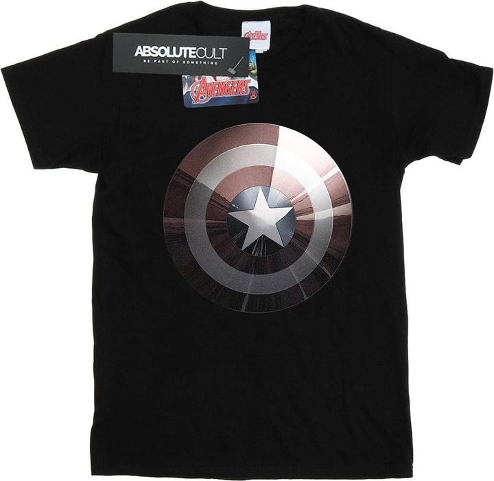 Actual product image Mens Captain America Shield Shiny T-Shirt (M)