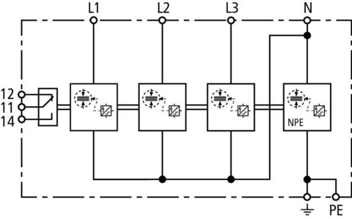 Actual product image Dehn DVA EMOB 3P 255 FM Combination arrestor 230/400V 50/60Hz