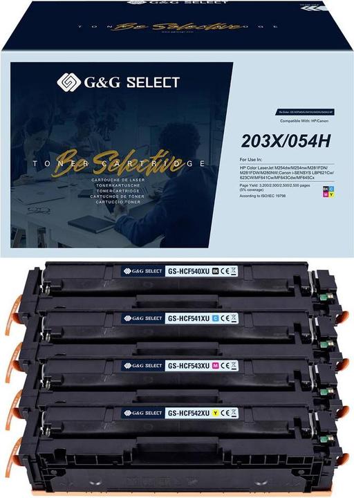 Energie-Label G&G Toner ersetzt HP 203X Kompatibel Kombi-Pack Schwarz, Cyan, Magenta, Gelb G (BK)