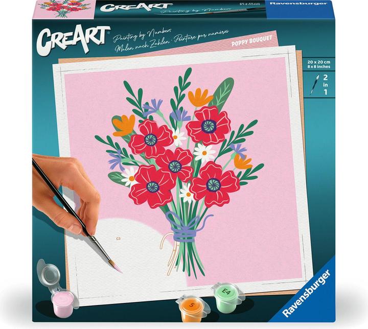 Ravensburger CreArt - Pittura per numeri 25519 - Bouquet di papaveri - a partire da 12 anni
