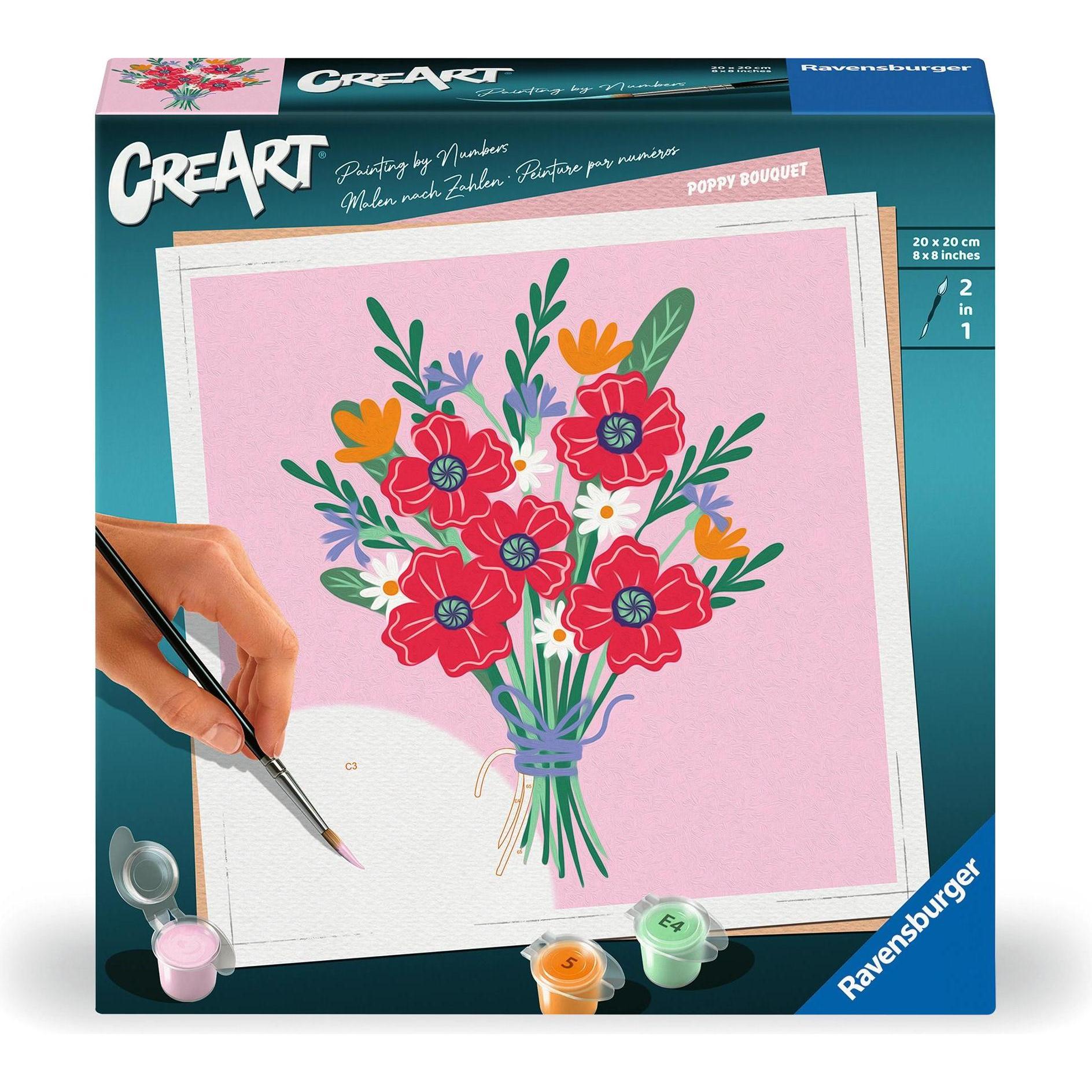 Ravensburger CreArt - Malen nach Zahlen 25519 - Mohnblumenstrauss - ab 12 Jahren