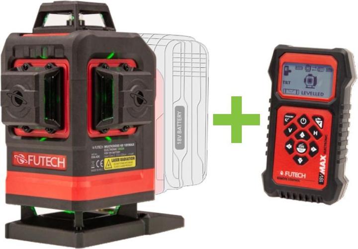 Productafbeelding Futech 036.4DE MC4DE 18V MAX 4D kabelloser Kreuzlinienlaser ohne Akku im Koffer