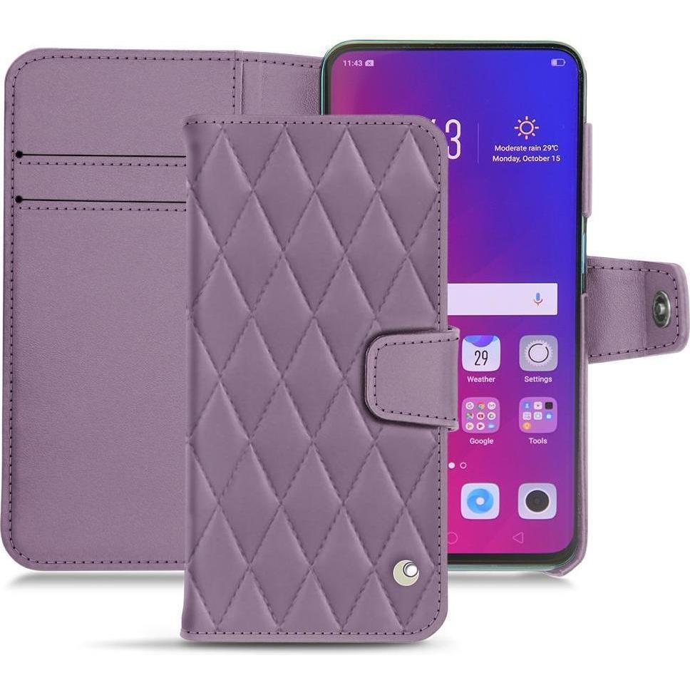 Noreve Lederschutzhülle Wallet (Oppo Find X), Smartphone Hülle, Violett