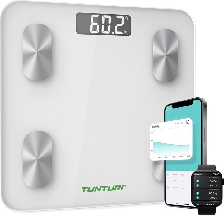 Produktbild Tunturi SC30 Intelligente Analyse-Waage mit APP (180 kg)
