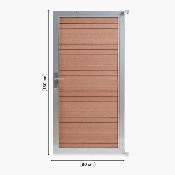 Produktbild neu.holz Gartentor Segovia 180x90 cm WPC Holzoptik Braun