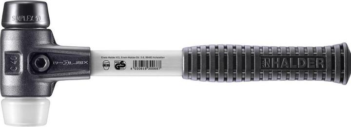 Actual product image Halder SIMPLEX soft-face mallet, rubber composition / superplastic with reinforced malleable cast iron