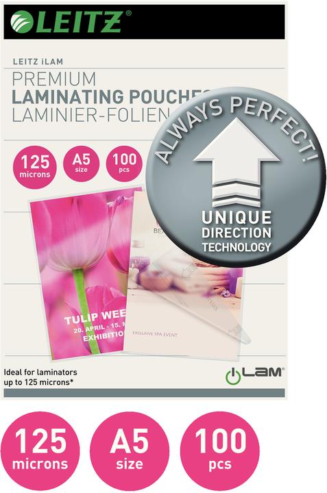 Image du produit Leitz Feuille de plastification (A5, 100 pcs, 125 µm)