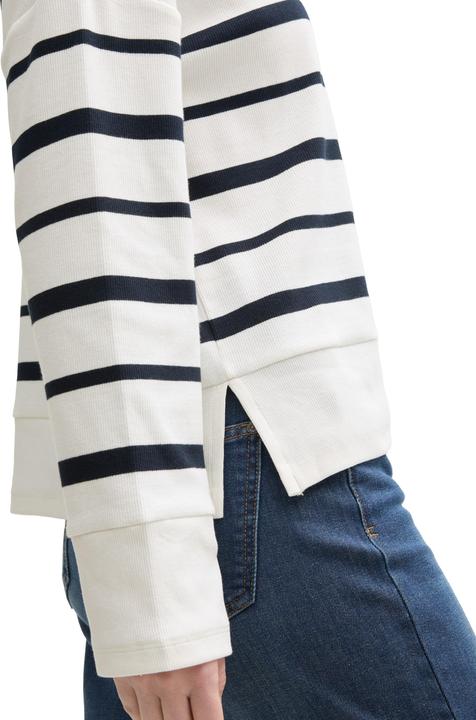Immagine prodotto Tom Tailor T-shirt met lange mouwen voor dames, 37543 - Offwhite Blue Onregelmatige Streep, L (L)