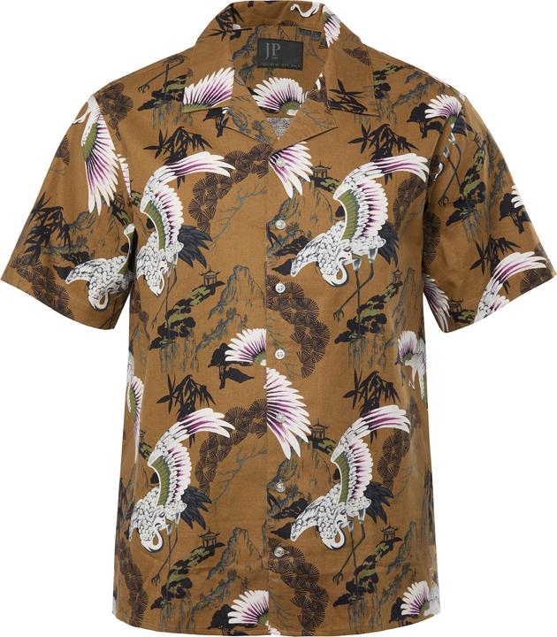 Image du produit JP1880 Chemise JP 1880 en lin mélangé, imprimé all-over, manches courtes et col cubain - jusqu'au 8 XL (XL)