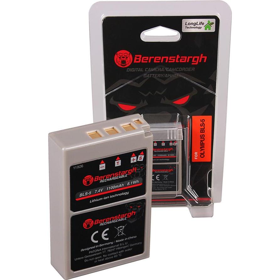 Berenstargh Akku f. Olympus PS-BLS-5 PEN EP3 E-P3 EPL2 E-PL2 EPL3 E-PL3 EPM1 E-PM1m (Batteria della fotocamera), Alimentatore fotocamera