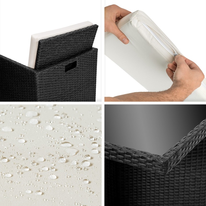 Produktbild tectake Aluminium Rattan Sitzgruppe Manhattan (100 cm)