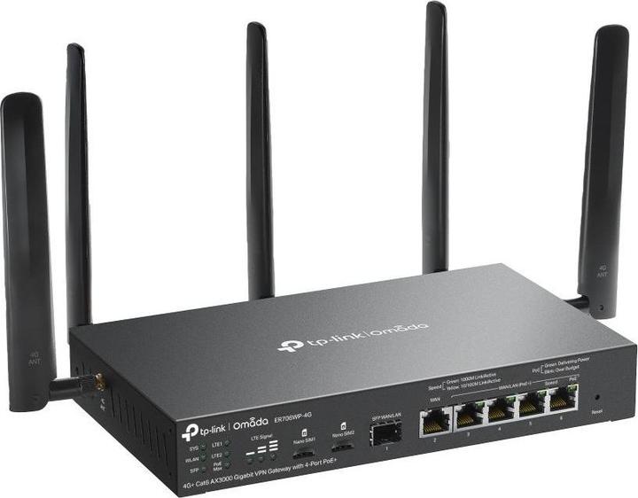 Produktbild TP-Link ER706WP-4G AX3000 4G+ Gigabit VPN Gateway mit PoE+ und Dual-SIM