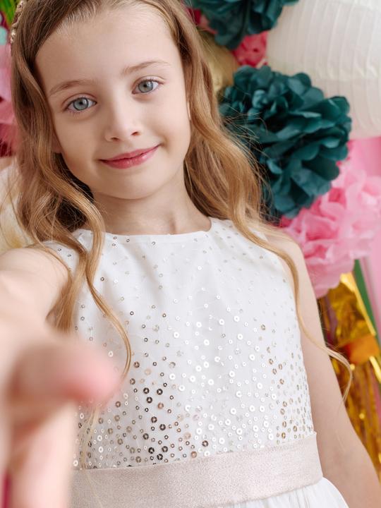 Produktbild Vertbaudet Mädchen Weihnachtskleid mit Pailletten und Tüll (110)