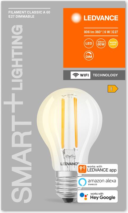 Produktbild Ledvance Smart+ Wifi Filament Classic (E27, 806 lm, 1 x)