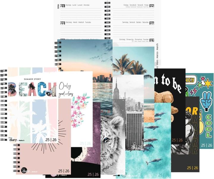 Image du produit Biella Mydiary Wire-O (12 x 16,5 cm, Allemand, Anglais, Italien, Français)