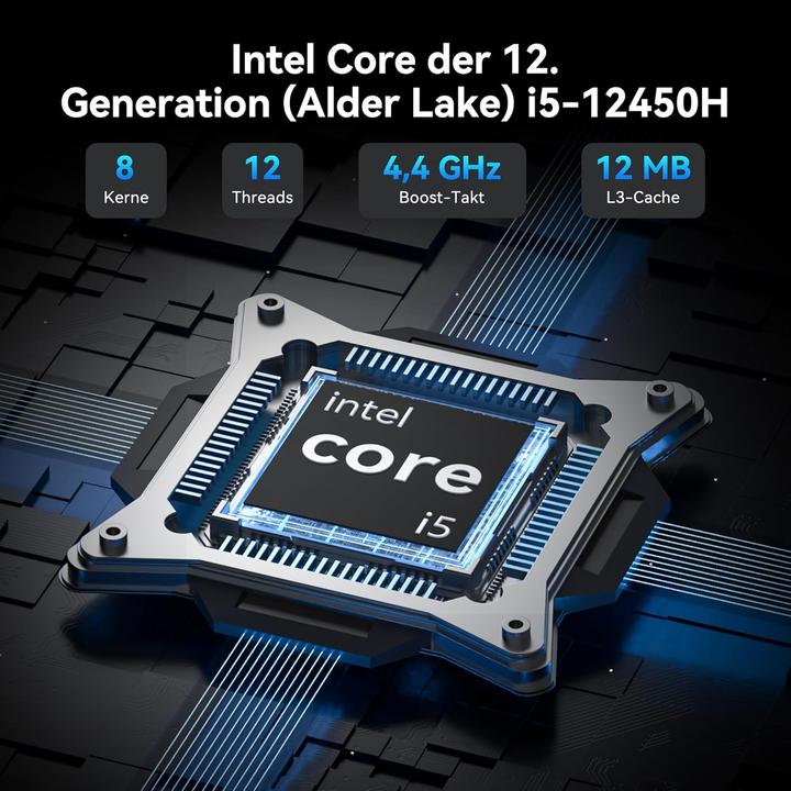 Produktbild Geekom Mini PC IT12 2025 Edition mit Intel i7-1280P (512 GB, 16 GB, Intel Core i5-12450H)