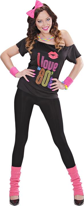 Image du produit Widmann Chemise de fille des années 80 : avec manchettes et boucle de cheveux (XL, XXL)