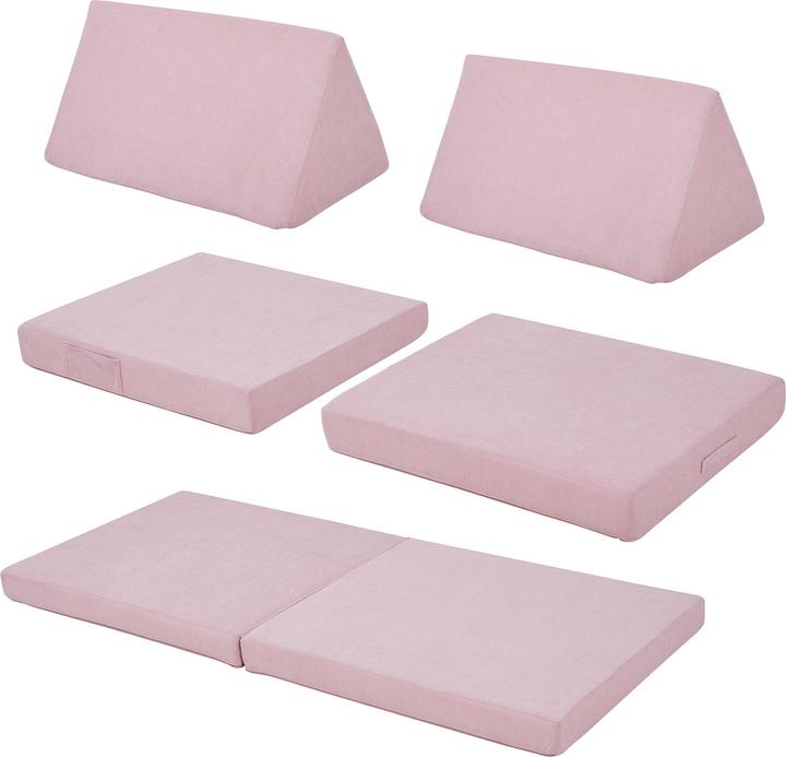 Actual product image En.Casa Spielsofa Norhulta 5-tlg. 150x66x46 cm Cord Rosa (Children sofa)