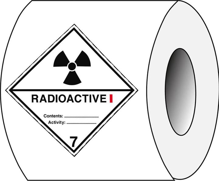 Actual product image Brady ADR 7A B-7541 Transport label class 7 : Radioactive materials Laminated Polyester Red &