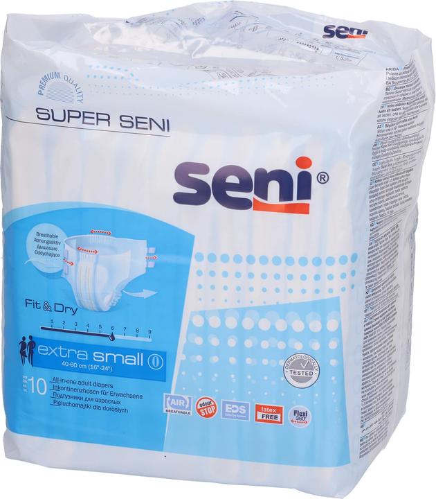 Produktbild Seni Super Windelhosen XS atmungsaktiv Hüftumfang 40-60cm 6 Tropfen (10x, Mini)