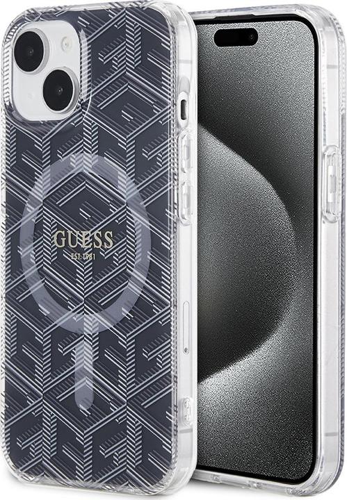 Produktbild Guess GUHMP15SHGCUSTGK iPhone 15 / 14 / 13 6.1" czarny/black hardcase IML GCube MagSafe (Apple iPhone 13, Apple iPhone 14, Apple iPhone 15)