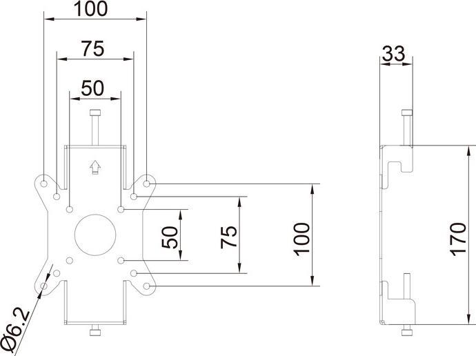 Immagine prodotto Multibrackets Supporto fisso VESA 75x75-100x100, per sistema Pro (Adattatore / Piastre di montaggio)