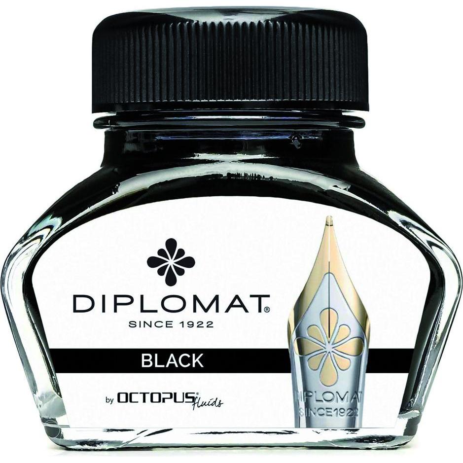 Diplomat, Ersatzpatrone, Tintenglas Schwarz 30ml (Tintenfass, Schwarz)