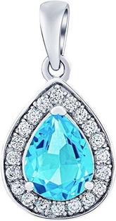Produktbild Silvego BRISA Silver Pendant with Swiss Blue Topaz and Brilliance Zirconia JJJ1141PTS