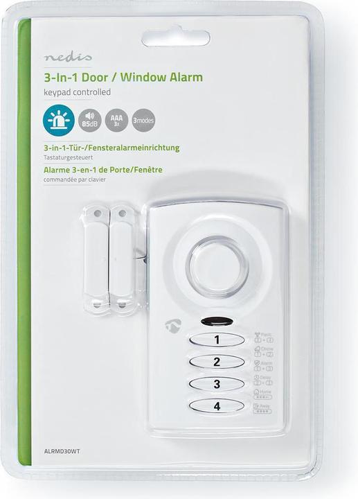 Produktbild Nedis Tür-Fenster-Alarm Batteriebetrieben Weiss Weiss