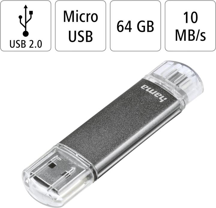 Actual product image Hama Laeta Twin (64 GB, USB-A)