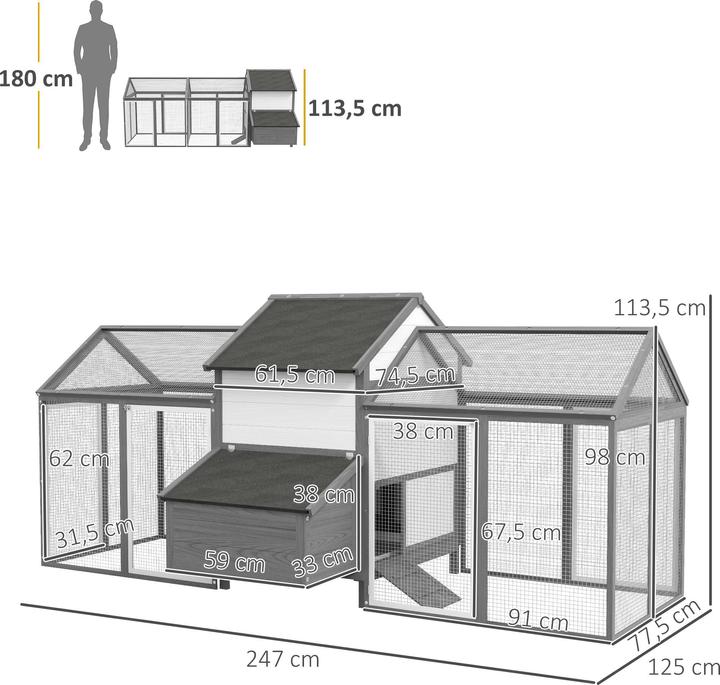 Actual product image PawHut Chicken coop with nesting box