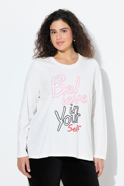 Produktbild Ulla Popken Shirt, Schriftmotiv, Classic, Rundhals, Langarm (58)