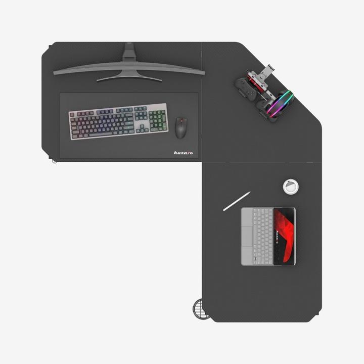 Produktbild Huzaro Verstellbarer Eck-Gaming-Schreibtisch Hero 7.3 Schwarz 140 cm