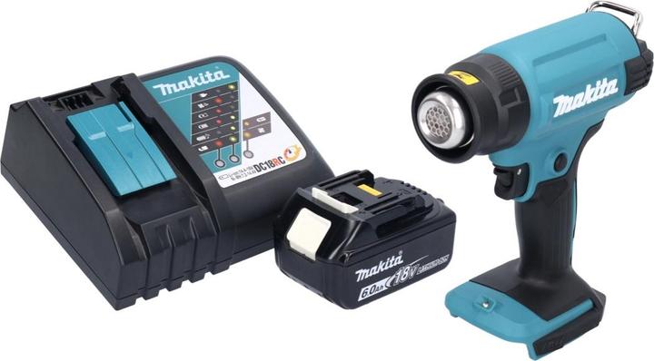 Image du produit Makita DHG 180 RG1 Pistolet à air chaud sans fil 18 V 550 °C + 1x batterie 6,0 Ah + chargeur