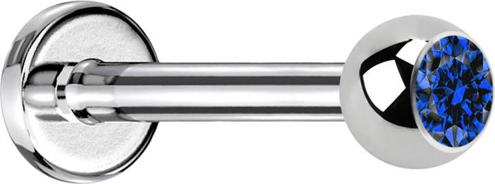 Immagine prodotto Star Piercing Labret in argento con sfera di cristallo blu scuro (senza ottone, Acciaio chirurgico 316L)