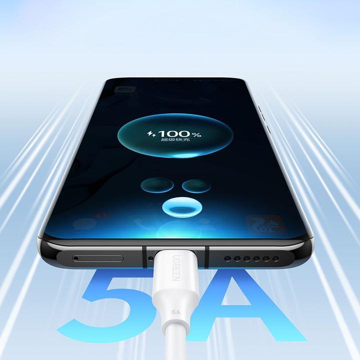 Image du produit Ugreen Câble US562 USB-C / USB-C PD 100W 2m - blanc (2 m, USB 2.0, 100 W)