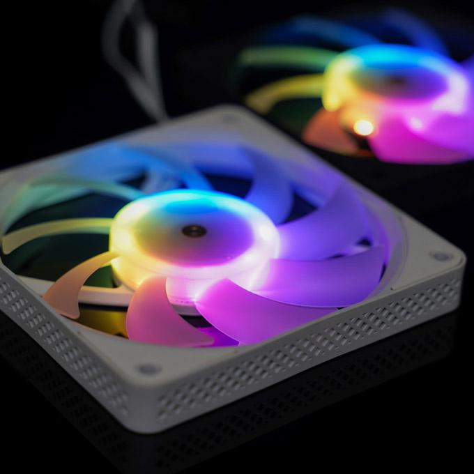 Produktbild Jonsbo HF1215 Slim PWM Lüfter, ARGB, 120mm - weiss (120 mm, 1x)