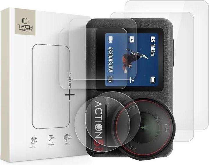 Spigen Tech-Protect Glass Fit+ Lot de 2 verres blindés DJI Osmo Action 5 Pro