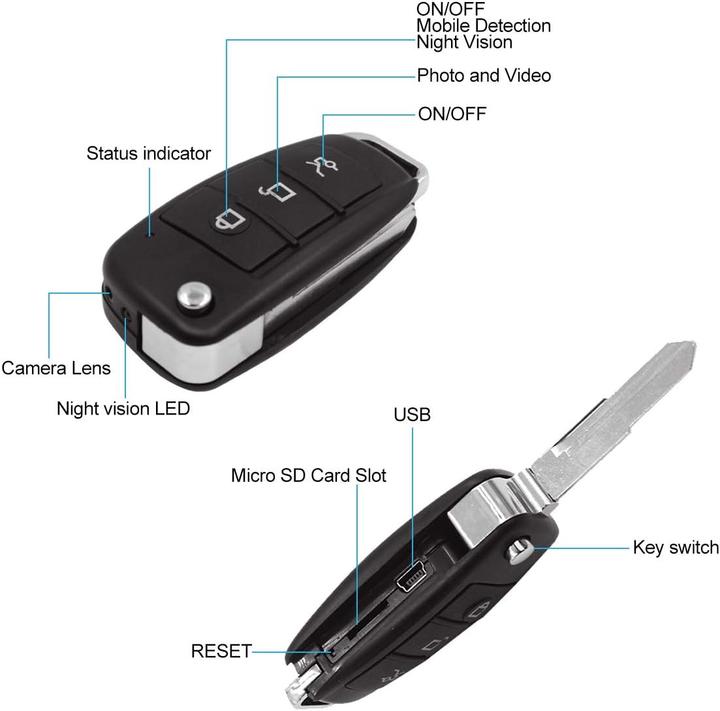 Produktbild Kamrea Versteckte Mini Überwachungskamera mit Bewegungserkennung (1920 x 1080 Pixels)
