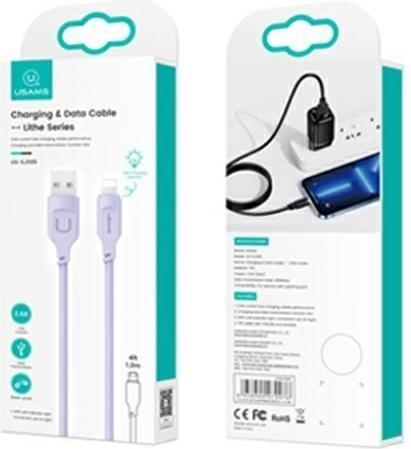 Image du produit Usams Câble lightning Fast Charging 2,4A Lithe Series 1,2m purpurowypurple SJ565 (1.20 m, USB 3.0)