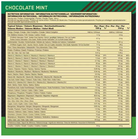 Valori nutrizionali e ingredienti Optimum Nutrition massa seria (Burro di Arachidi, Chocolate, 1 pz., 2722 g)