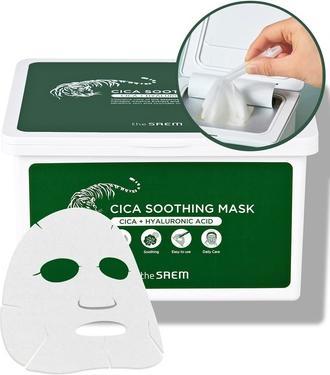 The Saem Thesaem Cica Soothing Mask Daily Calming Facial Mask Sheet 30 Count