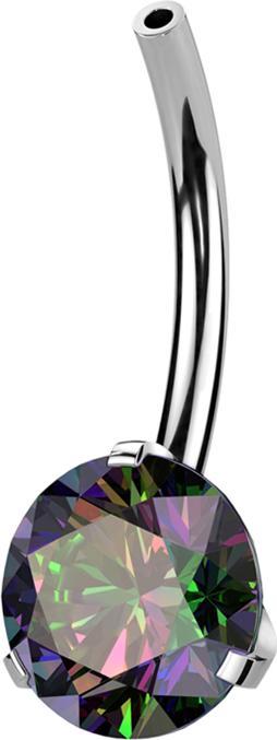 Image du produit Star Piercing Threadless Bananen-Stab silber mit Kristall dunkel multicolor gefasst (sans laiton, Titane)