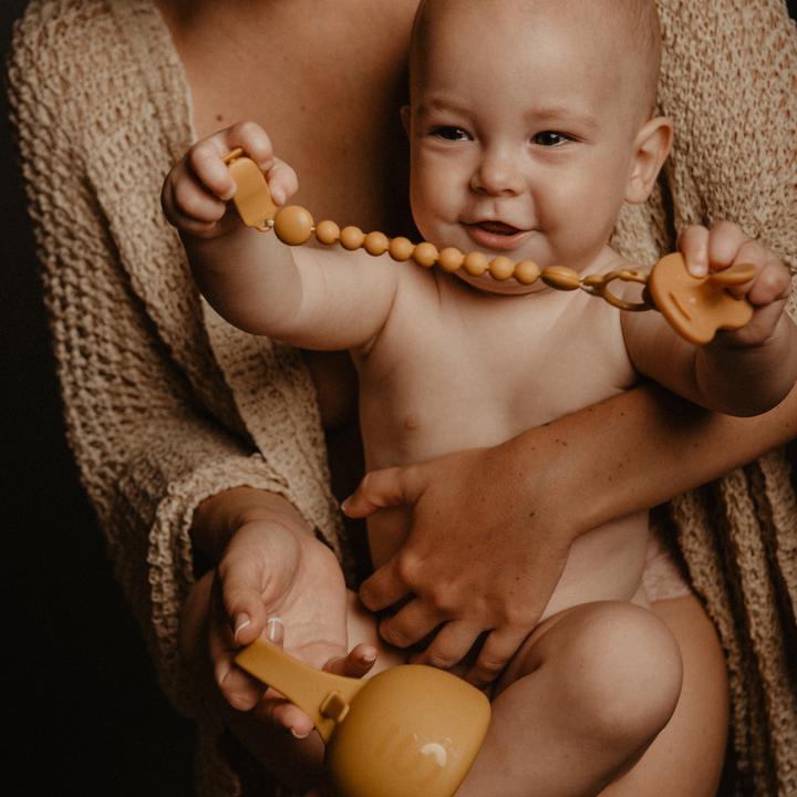 Actual product image Suavinex Silicone dummy chain mustard