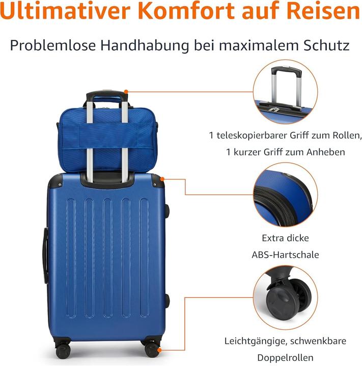 Image du produit Amazon Set Bagagli Guscio Rigido Espandibile con Ruote Pivot