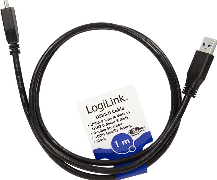 Produktbild LogiLink USB A — USB B Micro (1 m, USB 3.2 Gen 1)