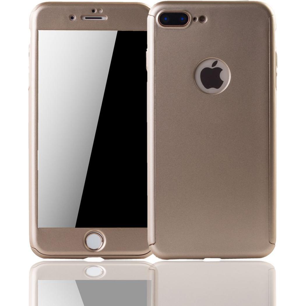 König Design Schutz Handy Hülle für Apple iPhone 7 Plus Full Case Cover Displayschutz Gold (Apple iPhone 7 Plus), Smartp...